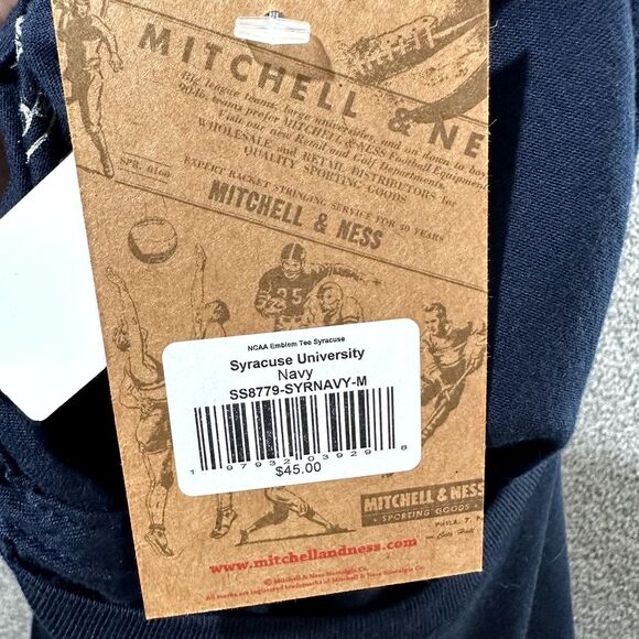 Mitchell & Ness Graphic T-Shirt Men Small Navy Blue Syracuse University Tee - Picture 13 of 15